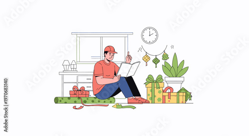 Person Reading a Book While Relaxing at Home Indoors.