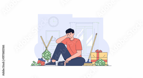 Person Seated Casual Portrait in Indoor Home Setting.