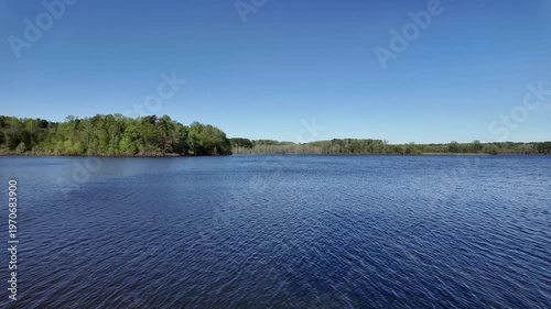 Wallpaper Mural Calm lake with forested shore under clear blue sky. Torontodigital.ca