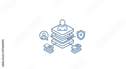 Digital Data Security - Illustrated Icon Depicting Protection and Privacy.
