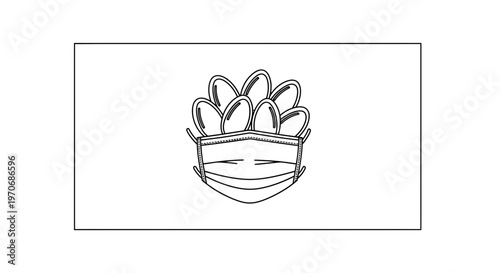 Easter Eggs in Face Mask - Easter Holiday Protection Concept