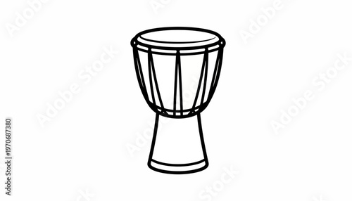 Djembe Drum Outline Icon - Traditional African Percussion Instrument
