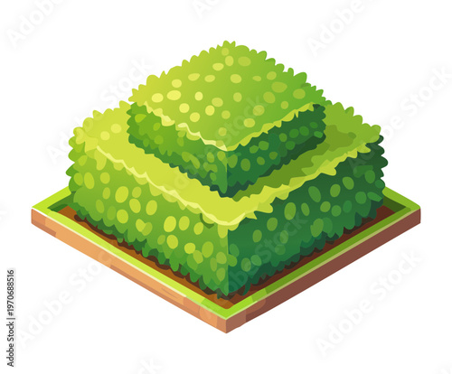 Square topiary bush for formal garden landscape design park architecture and hedge art for outdoor property decoration botanical element for creative landscaping