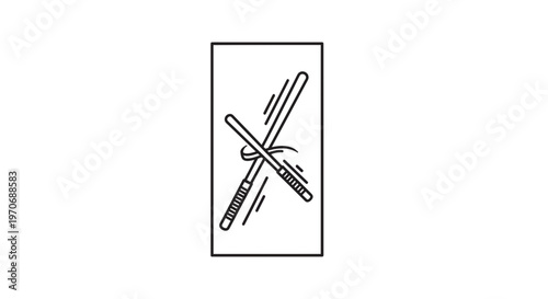 Two crossed lightsabers, iconic sci-fi weapon, duel, battle, science fiction, vector illustration