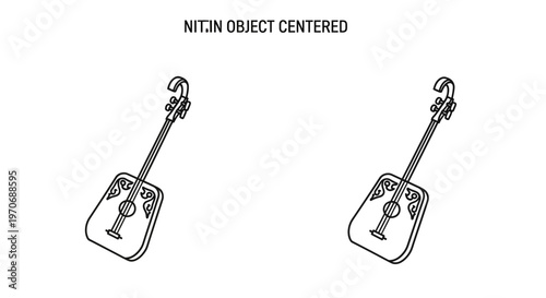 Two identical traditional stringed instruments, isolated on white background, top view.
