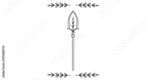 Vintage Arrowhead with Decorative Laurel Wreath Border