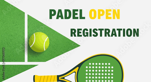Padel Open Tournament Registration Announcement graphic design