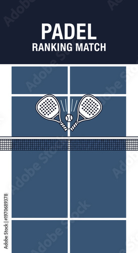Padel Ranking Match Court With Rackets And Ball Sport Illustration