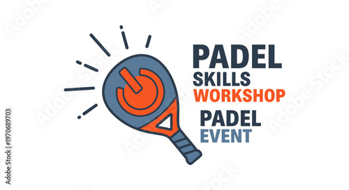 Padel Skills Workshop Padel Event Graphic Icon