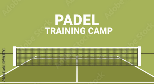 Padel Training Camp Event Graphic With Court And Net Design