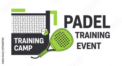 Padel Training Camp Event Modern Graphic Design And Sports Activity Promotion