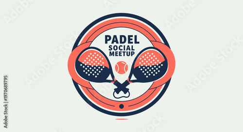 Padel Social Meetup Emblem Graphic Design