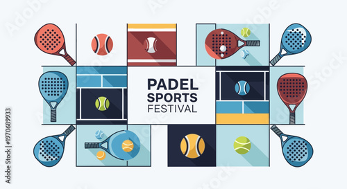 Padel Sports Festival Celebration Dynamic Vector Art Design