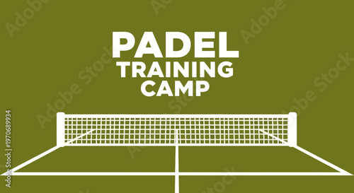 Padel Training Camp Visual Representing Court Sport Concept With Green Background Design