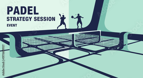 Padel Strategy Session Event Dynamic Action Sport Illustration
