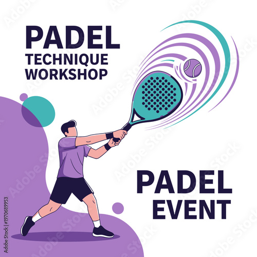 Padel Technique Workshop And Event Sports Illustration
