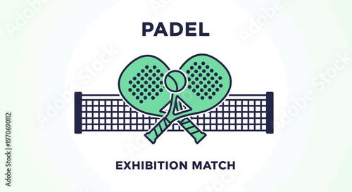 Padel Tennis Exhibition Match Graphic Illustration Sport Competition