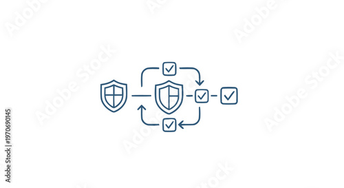 Digital Security - Shield Icons Representing Data Protection and Cybersecurity.