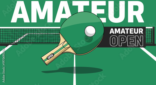 Ping Pong Tournament Illustration Depicting Amateur Competition With Racket And Ball Elements