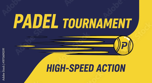Padel Tournament Advertisement: High-Speed Sports Action, Dynamic Visual Design