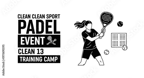 Padle Event Design, A Clean Sporty Training Camp Featuring Graphic Illustration