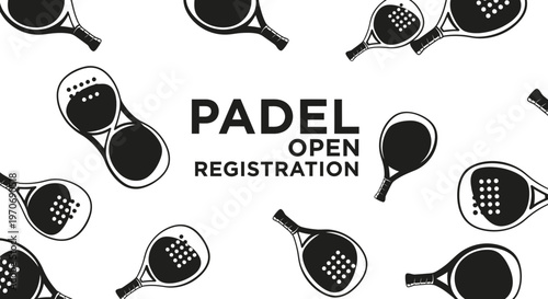 Padle Tournament Invitation Abstract Design With Text And Sport Equipment Elements