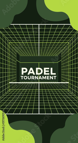Padel Tournament Futuristic Court Design Sport Event Invitation