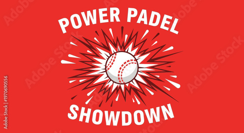 Power Padle Showdown: Bold and Dynamic Sports Design with Vibrant Red Background
