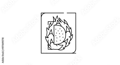 Spicy Burger Icon with Fire Flames, Fast Food Logo, Hot Meal Graphic