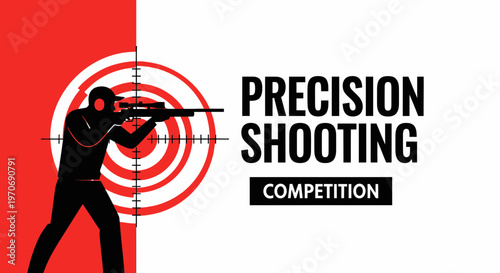 Precision Shooting Competition Graphics for Sport Event Promotion