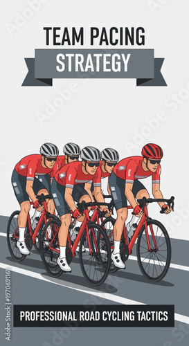 Professional Cyclists Execute Strategic Team Pacing In Cycling Race