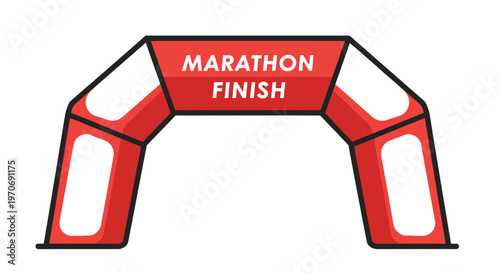 Red Marathon Finish Line Archway for Sporting Events and Races