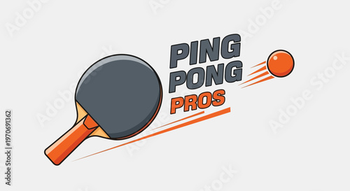 Ping Pong Pros: A Dynamic Illustrated Logo Depicting Table Tennis Excitement