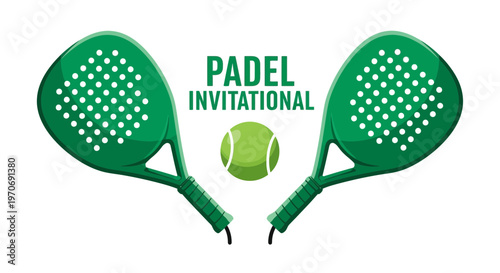 Professional Padel Tennis Tournament Racket And Ball Graphics