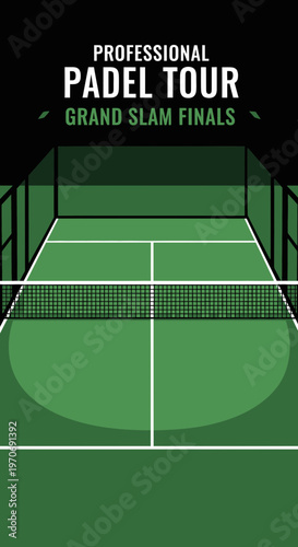 Professional Padel Tour Grand Slam Finals Sports Event Advertising Poster Minimalist Design