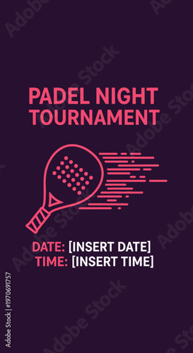 Promotional Material for a Padel Tournament Featuring Graphic Design Elements