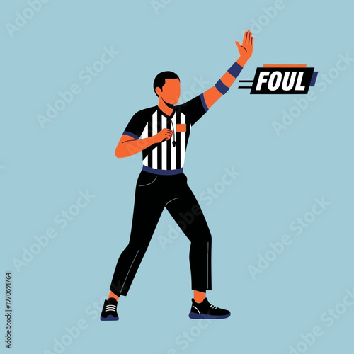 Referee Signals a Foul in a Basketball Game Depicting Fair Play and Sportsmanship Clearly