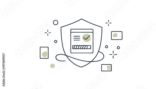 Digital Security Shield Illustrating Online Protection and Data Safety.