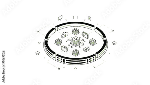 Detailed technical drawing of circular device.