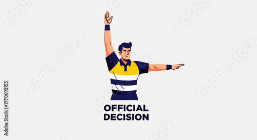 Referee Signals Official Verdict Indicating Fair Play And Final Judgement In Sports