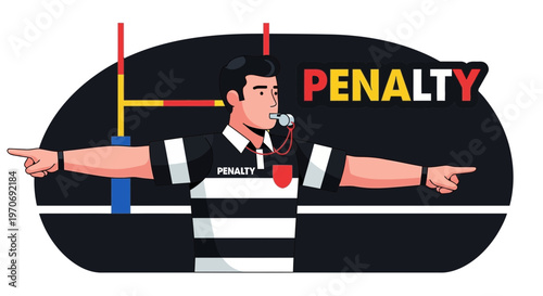 Referee Signals Penalty Call in Sports Match, Demonstrating Rules Adherence and Fair Play