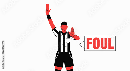 Referee Signals Penalty, Infraction, Sporting Code Enforcement, and Foul Demonstration