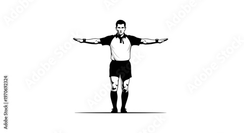 Referee Signals Sporting Decision, Showing Direction and Demonstrating Control of Game