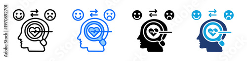 Mood Tracker Icon Set Multi Style Vector Illustration