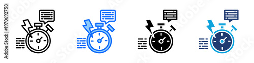 Reaction Speed Icon Set Multi Style Vector Illustration