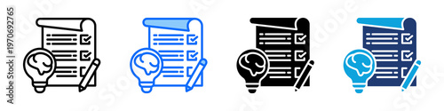 Intelligence Test Icon Set Multi Style Vector Illustration