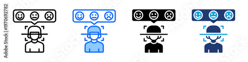 Emotion Detection Icon Set Multi Style Vector Illustration