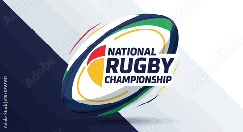 Rugby Championship Logo Design With Unique Color Scheme and Modern Graphical Style