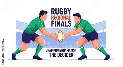 Rugby Regional Finals: Championship Match Depicting Sportsmen Engaging in Intense Competition