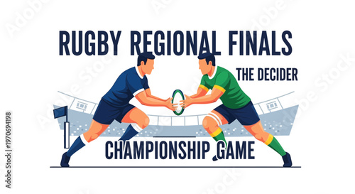 Rugby Regional Finals Championship Game Illustration Depicting Intense Competition